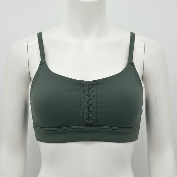 Aerie OFFLINE The Hugger Crackle Sports Bra Medium Green Racerback Active - Picture 1 of 11